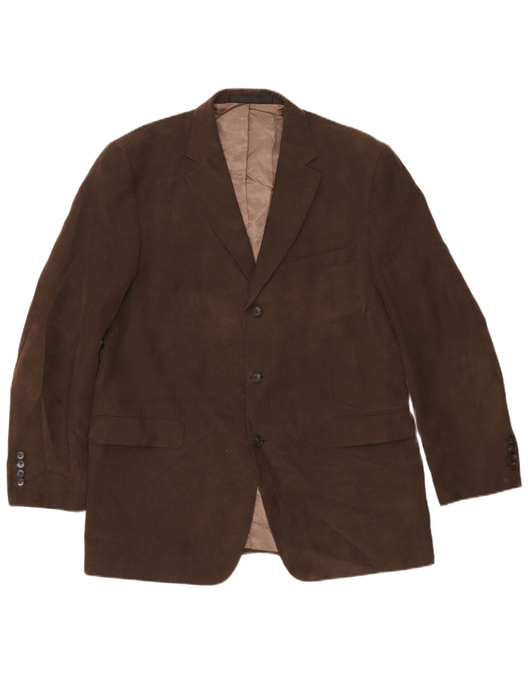 Marks & Spencer Chaqueta tipo blazer de pana con 3 botones para hombre, talla 42, color marrón
