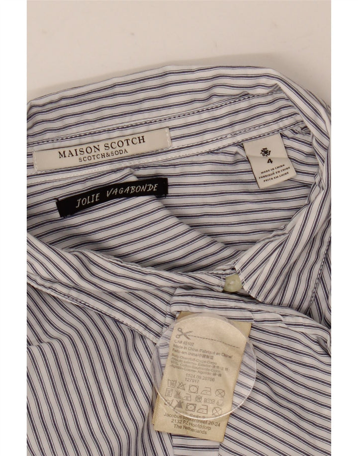 Camisa Scotch & Soda Hombre Mediana De Algodón A Rayas Blancas
