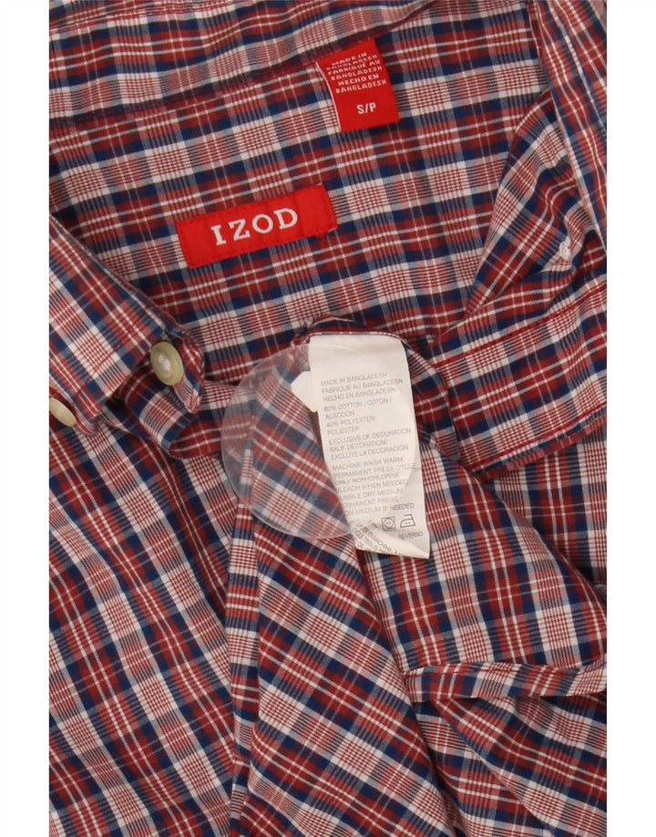 IZOD Camisa Hombre Pequeño Cuadros Rojos Algodón