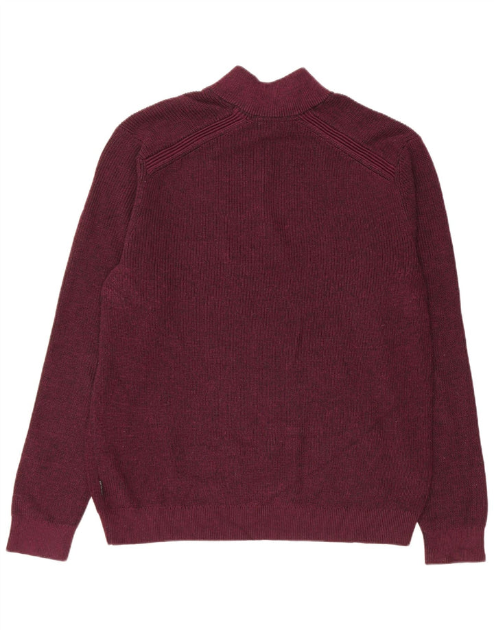 Ted Baker - Jersey con cuello y cremallera para hombre, talla 6, 2XL, poliéster burdeos