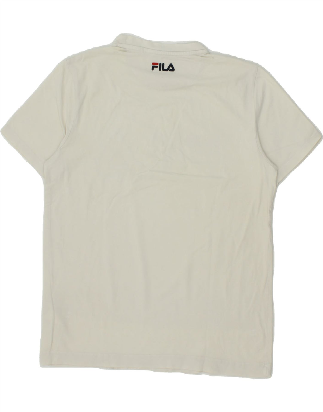 FILA Mens Graphic T-Shirt Top Small Off White Cotton Vintage Fila and Second-Hand Fila from Messina Hembry 