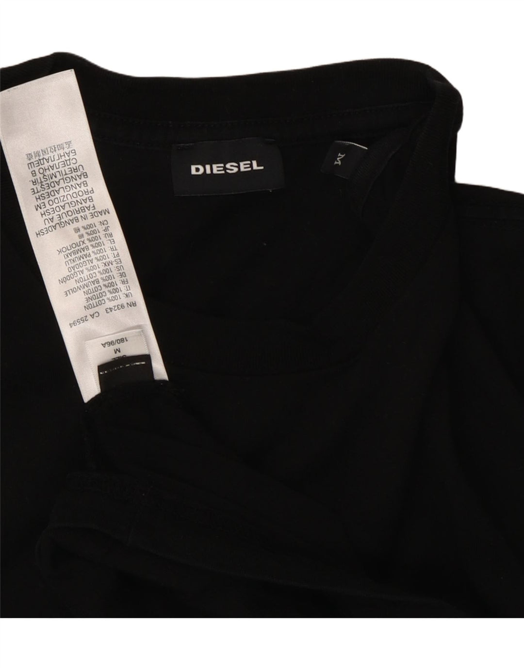 DIESEL Camiseta Top Medium Negro Algodón Hombre