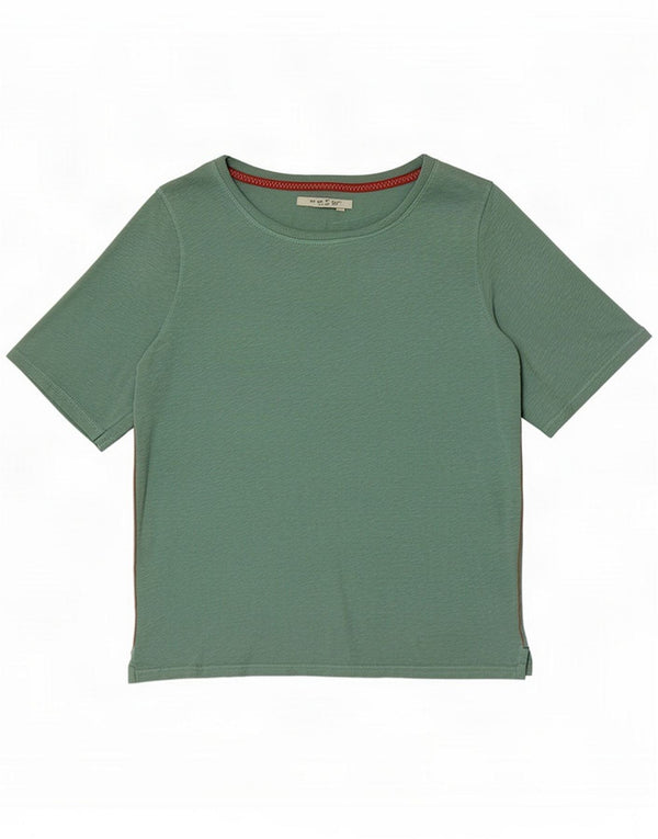 White Stuff Camiseta para mujer Top UK 12 Medium Green Cotton