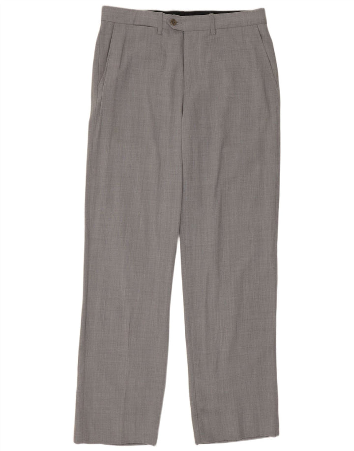 Zara Pantalón de traje recto para hombre EU 40 Medium W31 L33 Lana gris