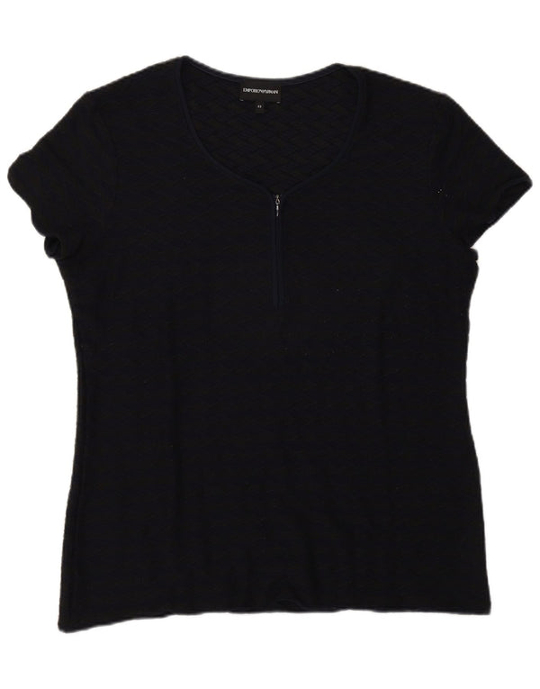 Emporio Armani Camiseta Mujer Top IT 52 2XL Azul Marino Geométrico