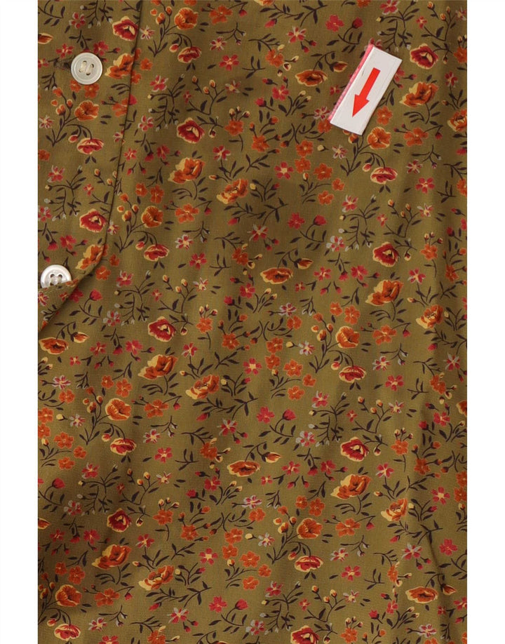 Blusa tipo camisa para mujer con globos EU 38 Seda floral caqui mediana