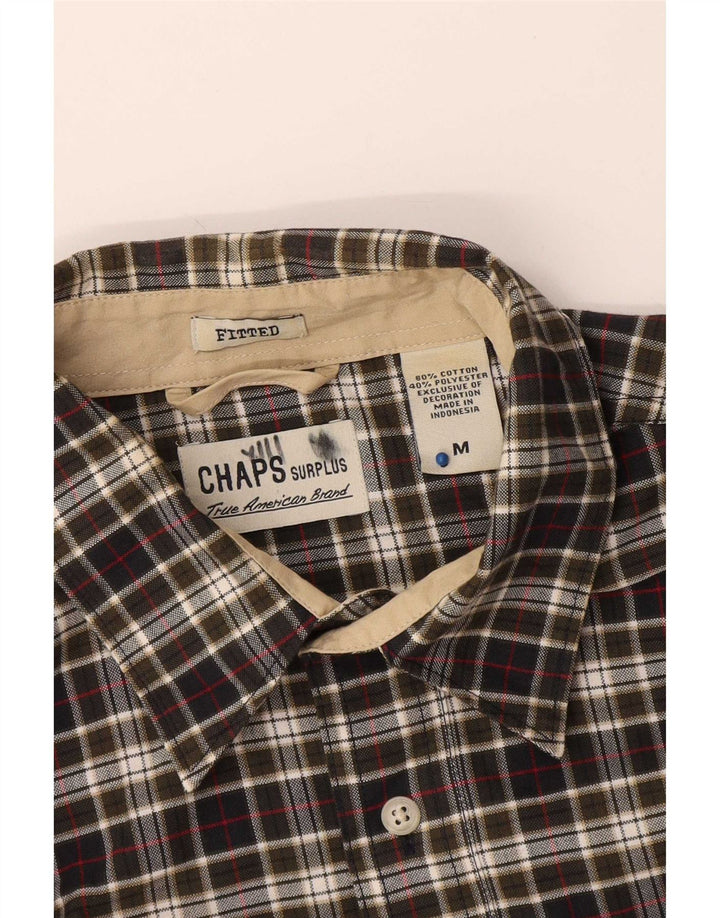 Chaps Camisa ajustada para hombre de algodón a cuadros multicolor mediano