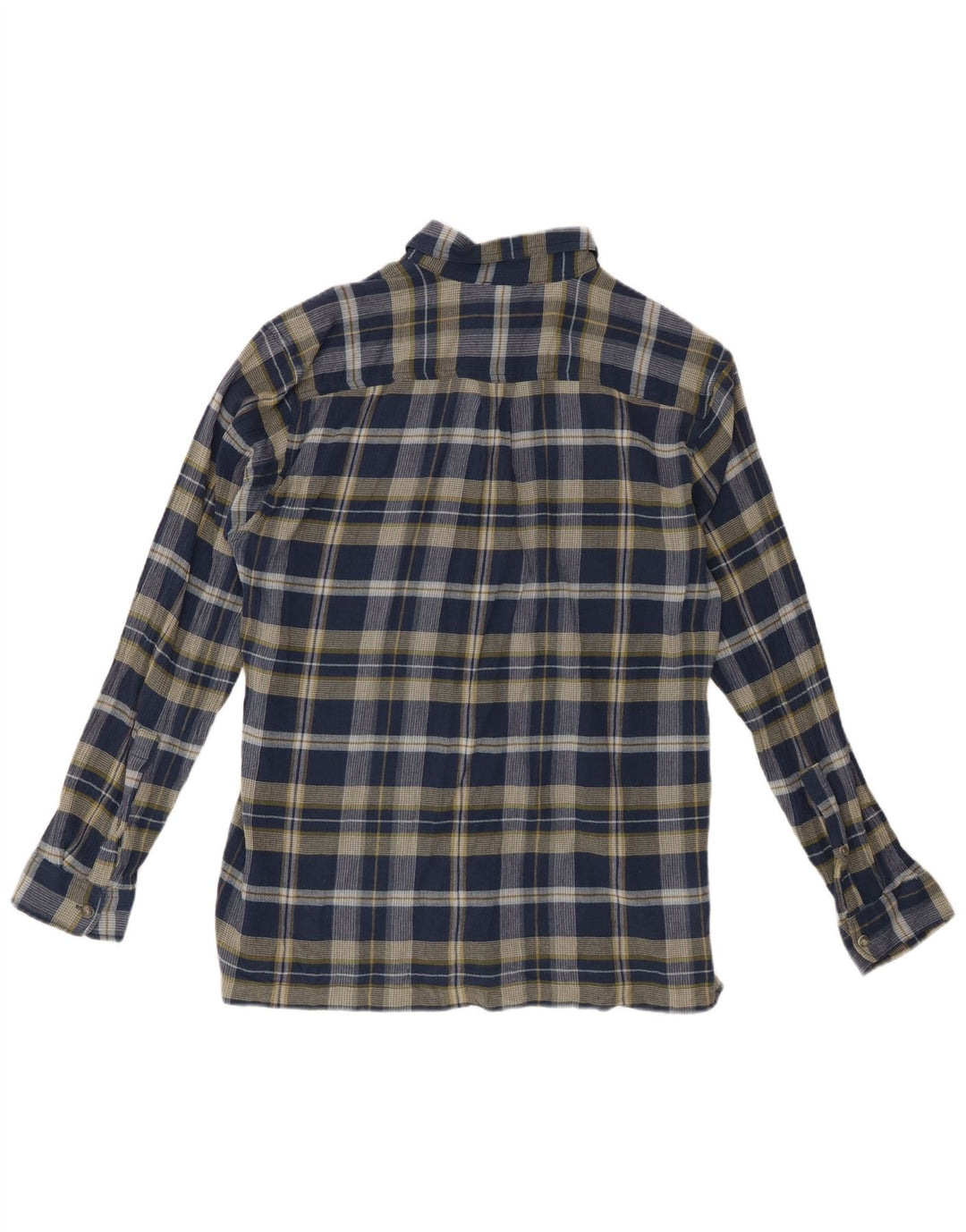 EDDIE BAUER Camisa de franela de corte clásico para hombre Algodón a cuadros azul marino mediano