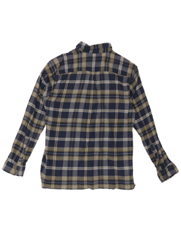 EDDIE BAUER Camisa de franela de corte clásico para hombre Algodón a cuadros azul marino mediano