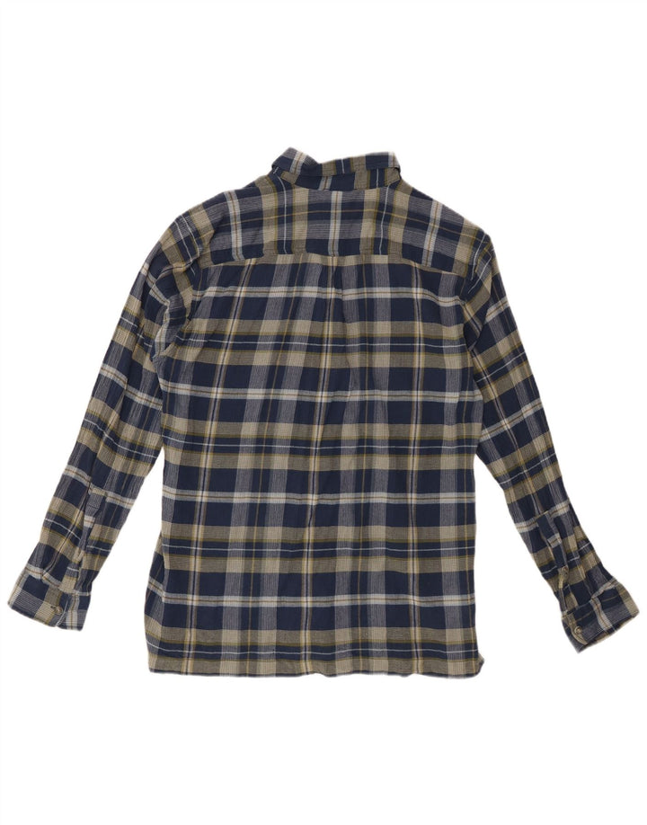 EDDIE BAUER Camisa de franela de corte clásico para hombre Algodón a cuadros azul marino mediano