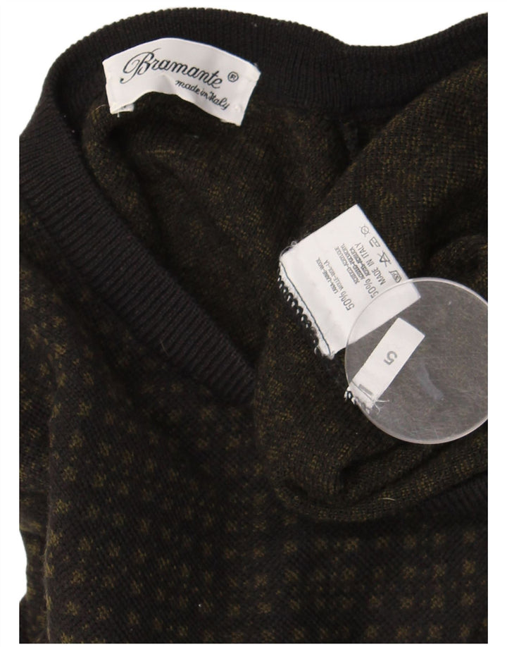 Bramante Jersey Con Cuello En V De Lana Gris Grande Para Hombre