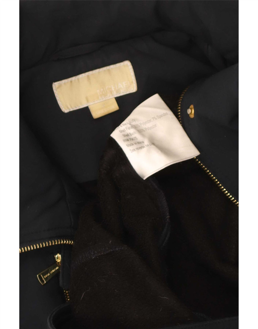 Michael Kors Gabardina con capucha para mujer UK 14 Poliéster azul marino mediano