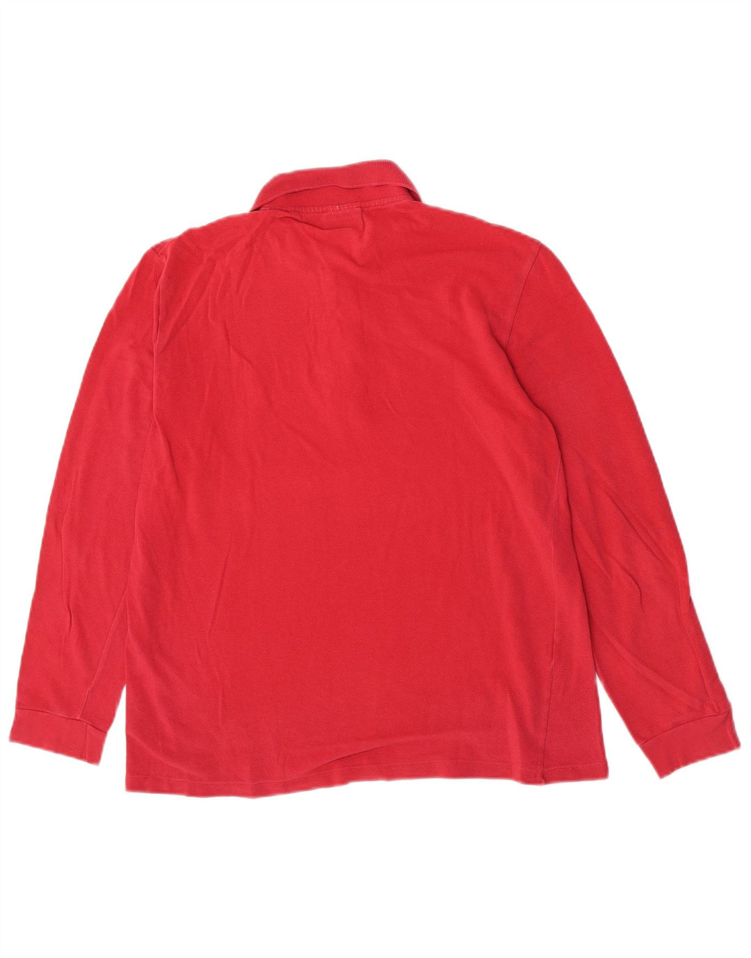 Lacoste Polo de manga larga para hombre talla 4 mediano algodón rojo