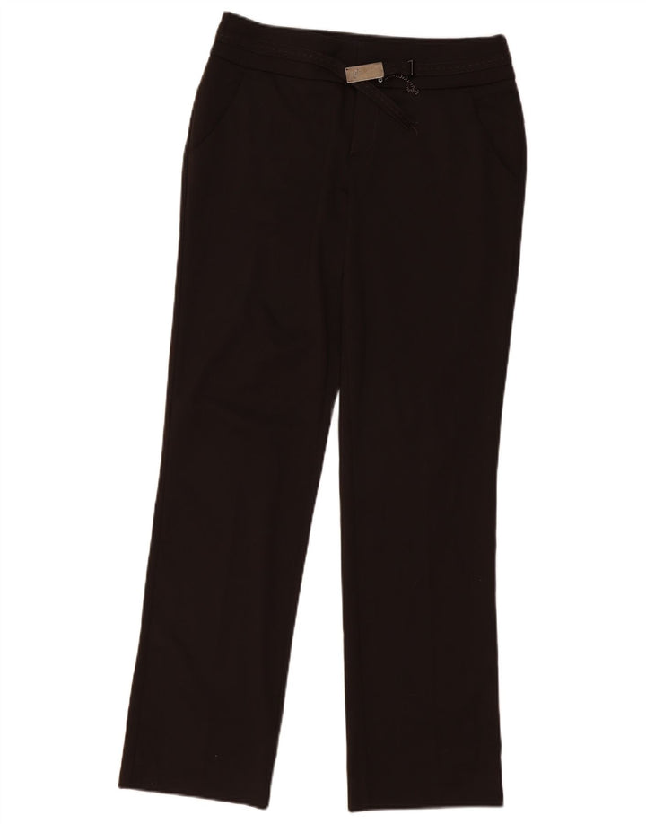 TRUSSARDI Pantalones casuales con corte de bota para mujer IT 44 Medium W32 L31 Marrón
