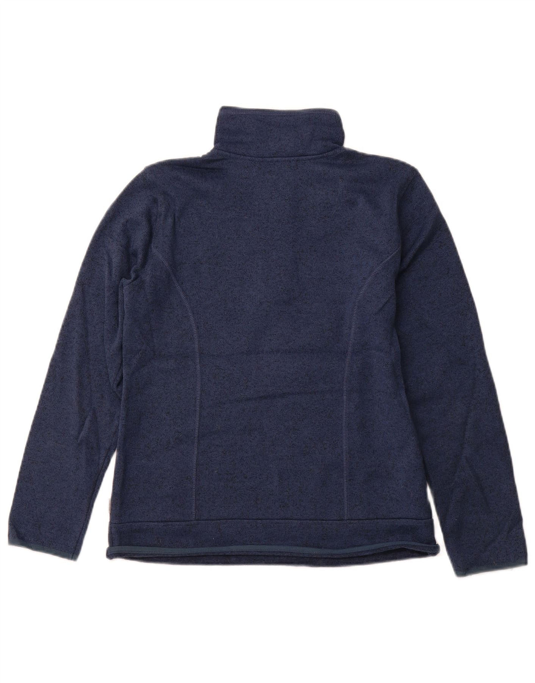 EDDIE BAUER Sudadera con cuello y cremallera para mujer UK 10 Small Blue Moteado