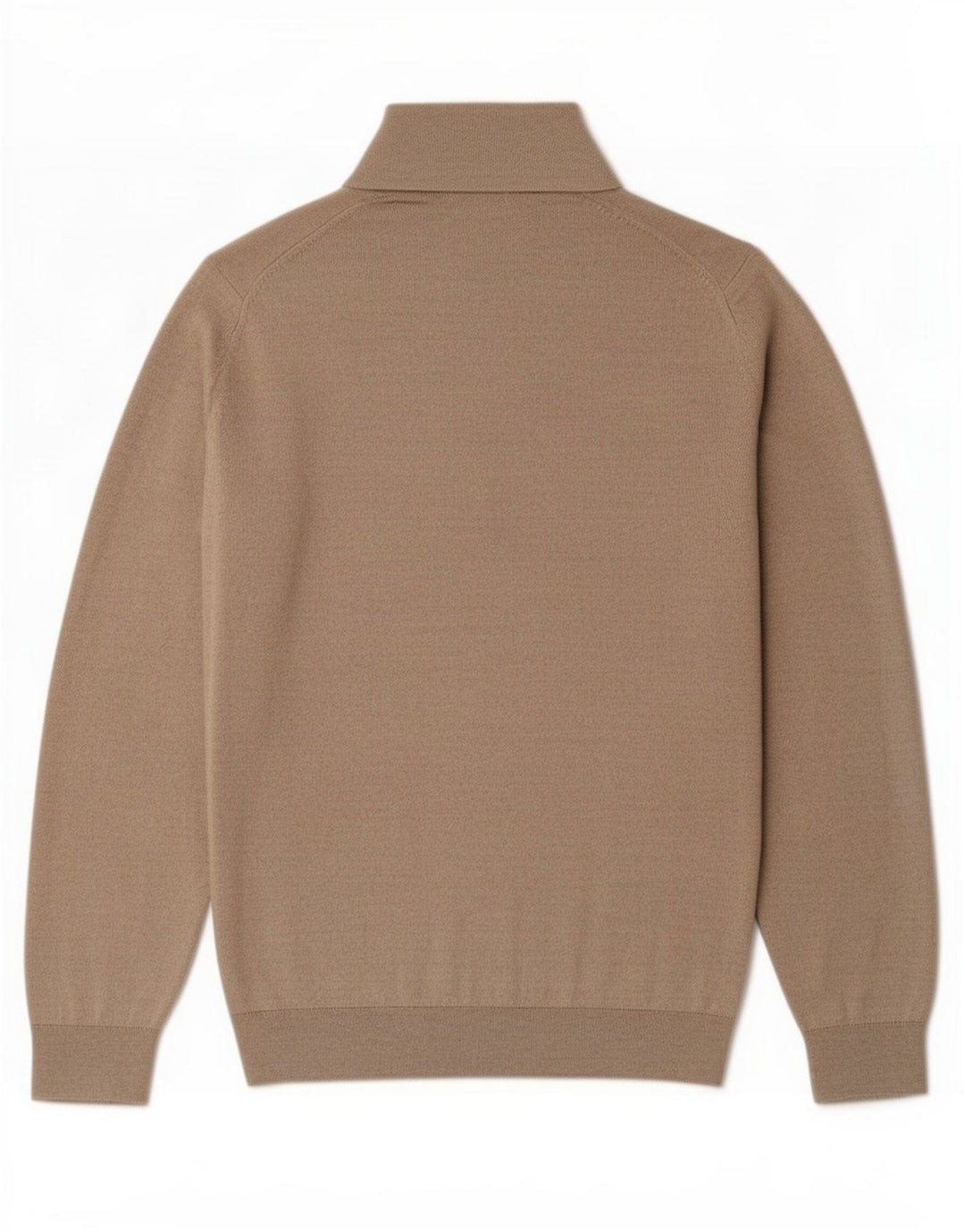 Reiss Hombre Jersey Con Cremallera En El Cuello Suéter Grande Acrílico Beige