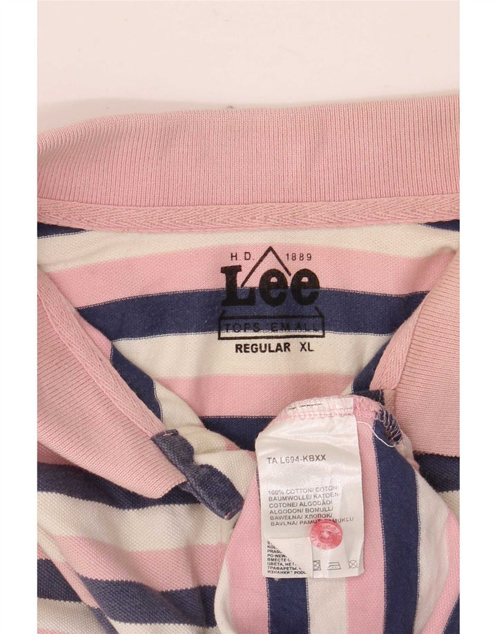 Lee Polo Regular para Hombre XL De Algodón A Rayas Multicolor