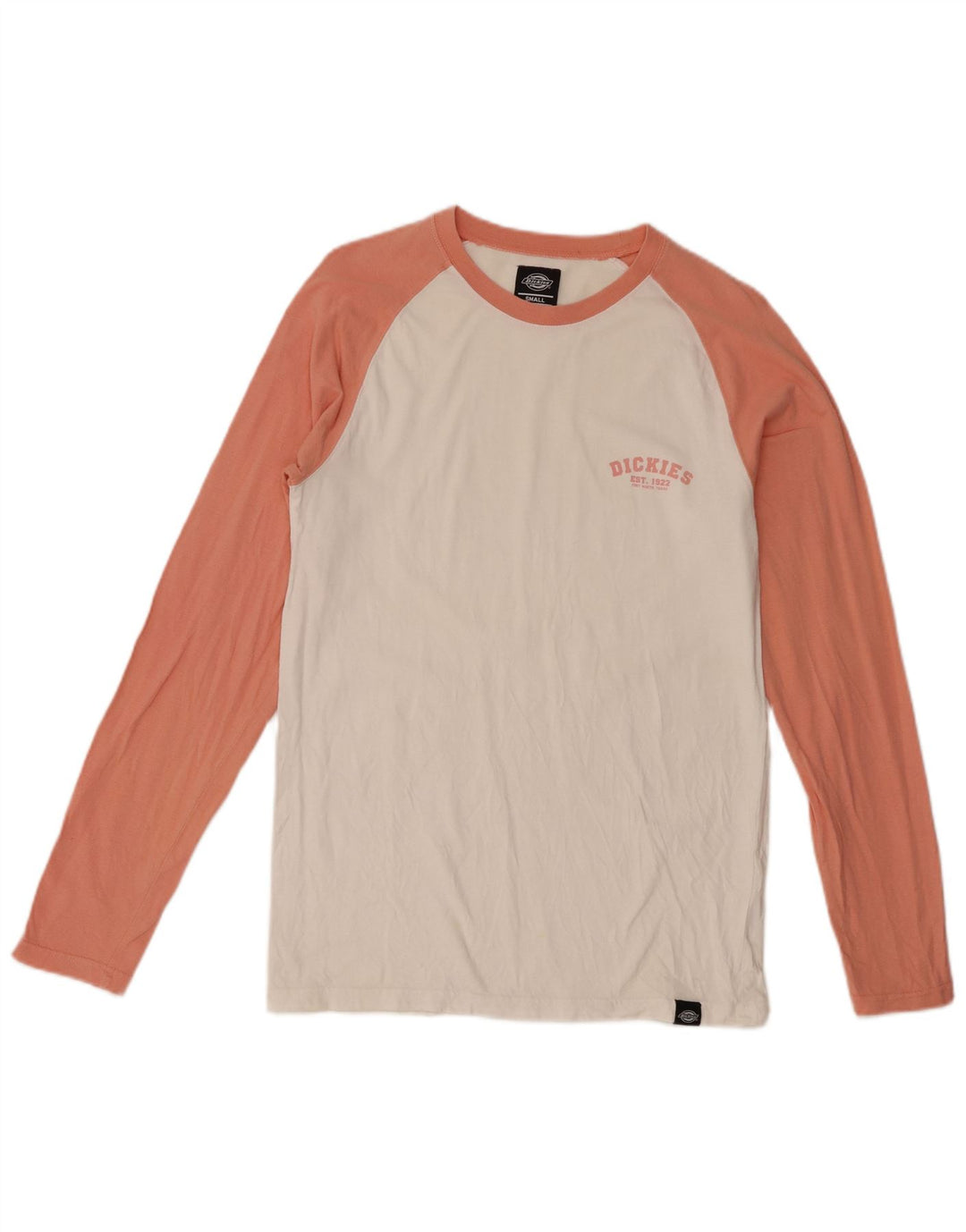 Dickies Hombre Camiseta De Manga Larga De Algodón Color Block Blanco Pequeño