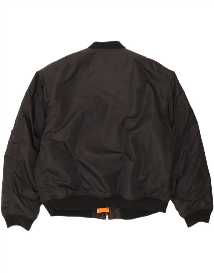 Chaqueta bomber vintage para hombre IT 52/54 XL Nylon negro