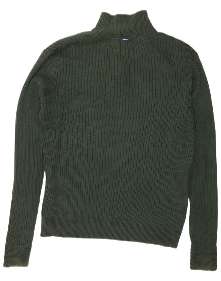 Nautica Jersey con cuello y botones para hombre, talla grande, algodón verde
