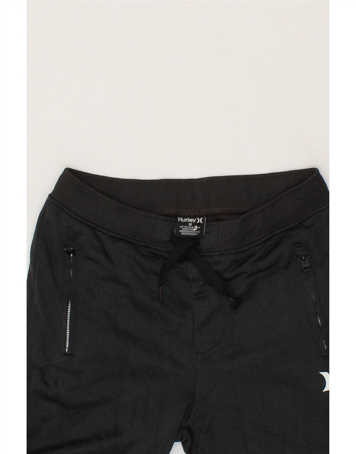 HURLEY Boys Tracksuit Trousers Joggers 10-11 Years Medium Black Polyester Vintage Hurley and Second-Hand Hurley from Messina Hembry 