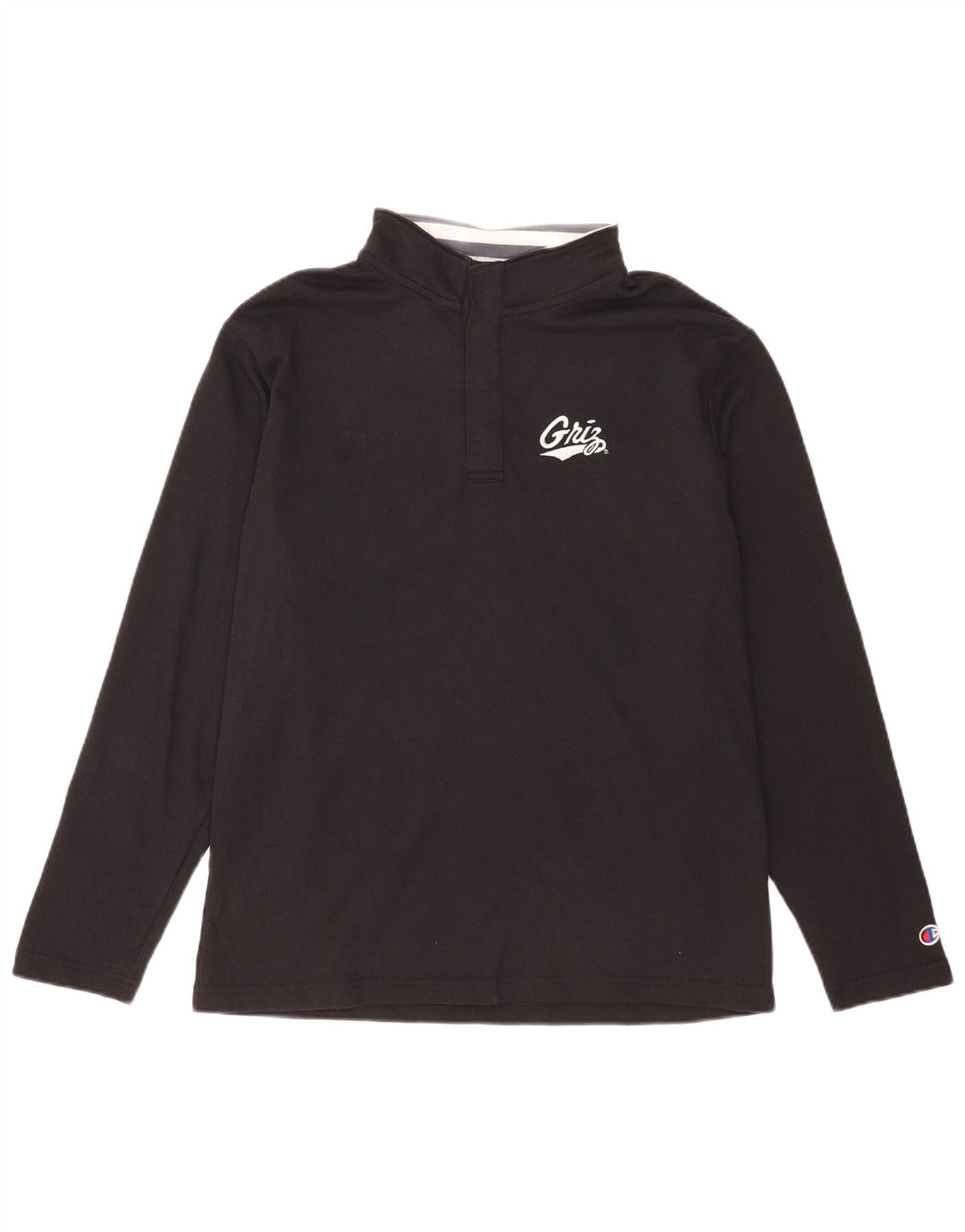 Champion Hombre Camiseta De Manga Larga De Algodón Negro Mediano