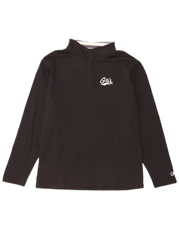 Champion Hombre Camiseta De Manga Larga De Algodón Negro Mediano