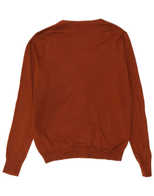 Zara Mujer Cárdigan Suéter UK 10 Small Marrón Acrílico