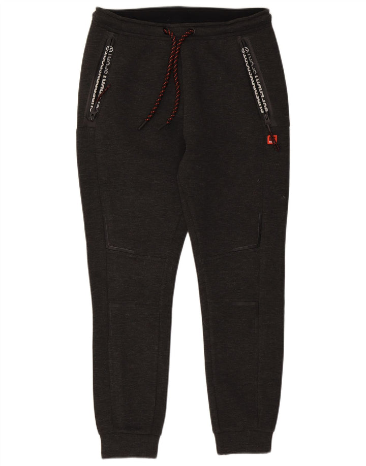Superdry Hombre Pantalones De Chándal Con Gráficos Joggers Small Gris Moteado