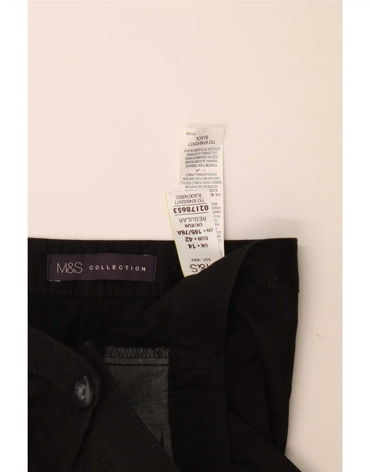 Marks & Spencer Pantalones Capri Regulares para Mujer UK 40 Large W34 L24 Negro