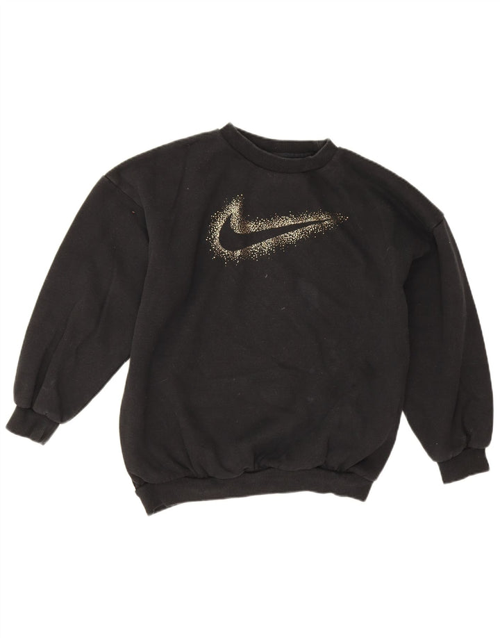 Nike - Sudadera extragrande con estampado gráfico para niñas de 12 a 13 años, talla grande, color negro