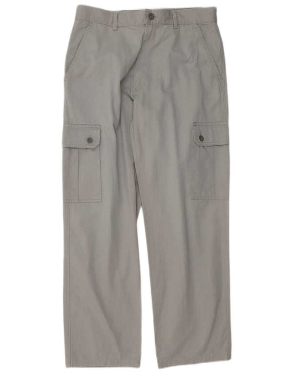 KEEGAN Pantalones cargo rectos para hombre IT 48 Medium W32 L30 Algodón gris