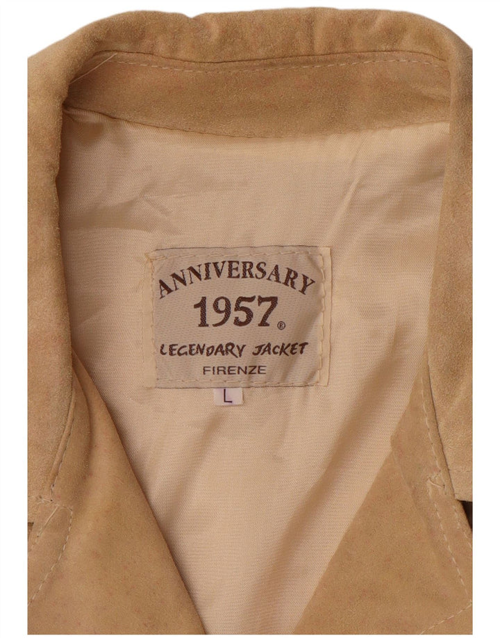 LEGENDARY JACKET 1957 Womens Suede Jacket UK 16 Large Beige