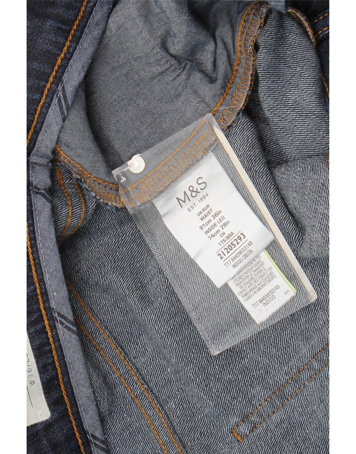 Marks & Spencer Jeans cónicos para hombre W36 L29 Algodón azul marino