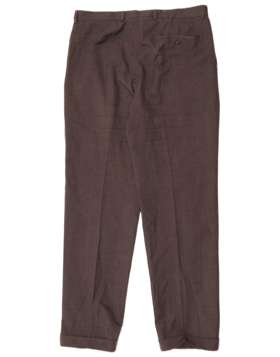Marks & Spencer Pantalón de traje con pinzas para hombre W34 L33 Poliéster gris