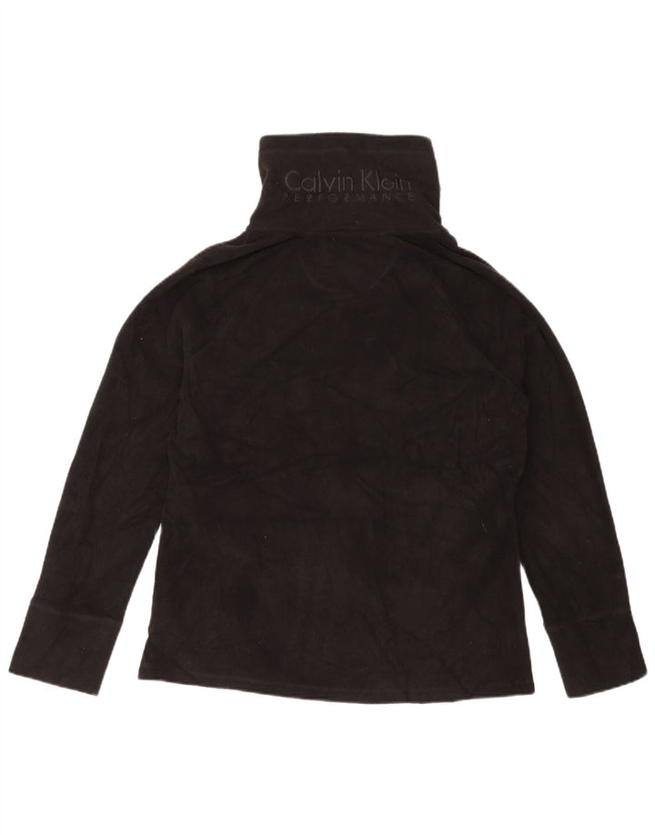 Calvin Klein Chaqueta de forro polar gráfica para mujer UK 46 Grande Poliéster negro