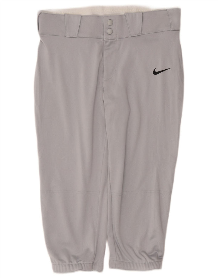 Nike Mujer Capri Chándal Pantalones Joggers UK 12 Medio Gris Poliéster