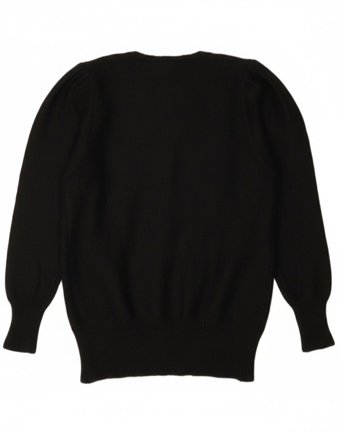 Vintage mujer cuello redondo jersey suéter IT 44 medio negro