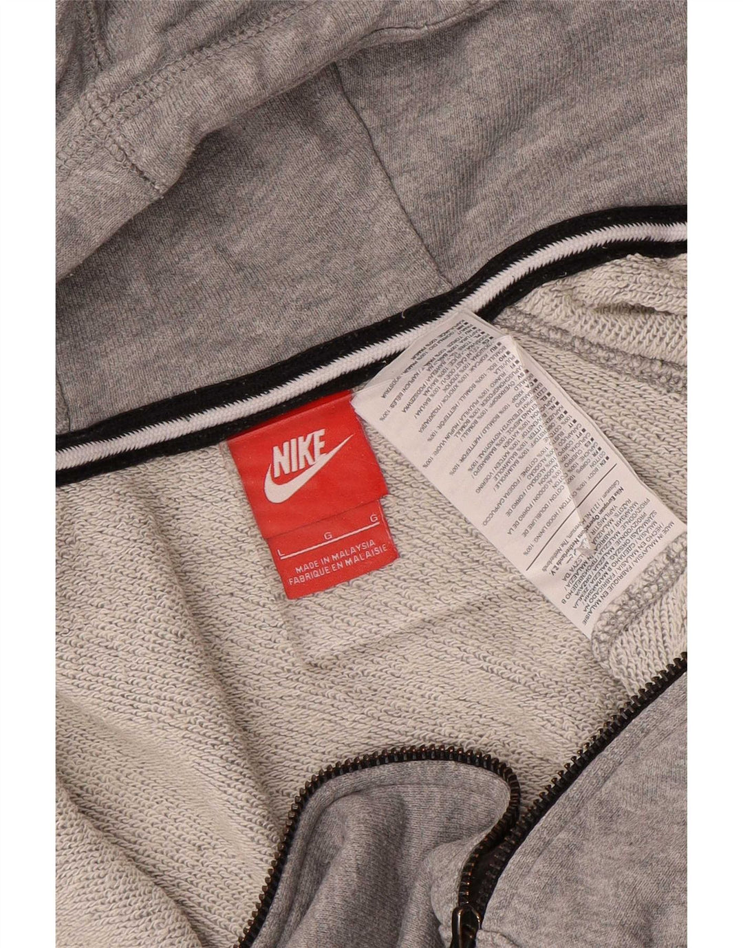 Nike - Sudadera con capucha y cremallera para hombre, talla grande, algodón gris