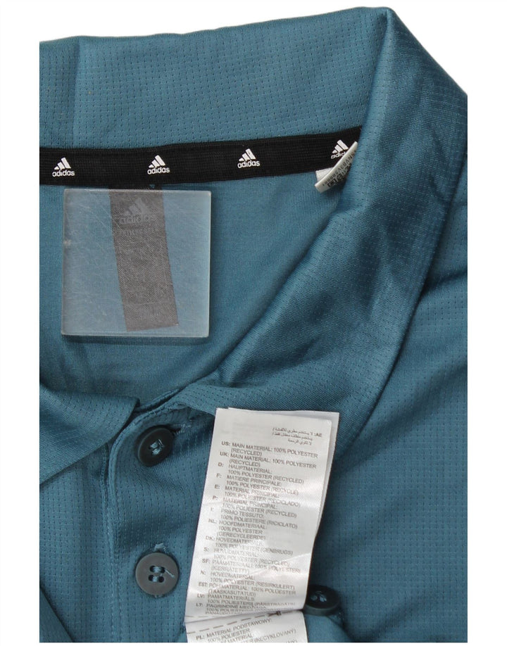Adidas Polo Aeroready para hombre grande poliéster azul