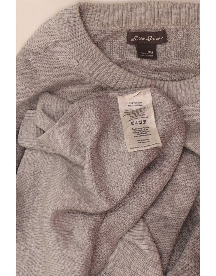 Eddie Bauer Suéter pequeño con cuello redondo para mujer UK 44 Gris medio