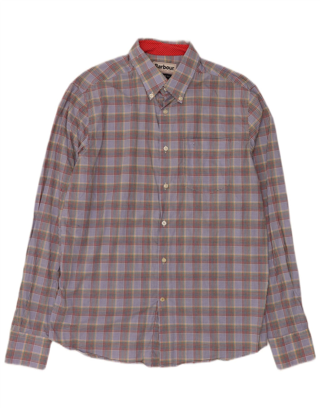 BARBOUR Camisa entallada de hombre con cuadros multicolor medianos