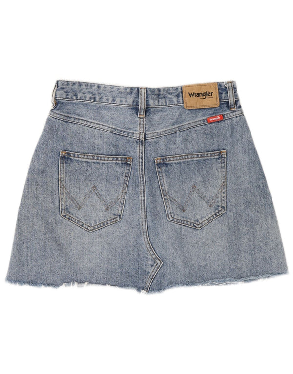 Wrangler Falda Vaquera Desgastada para Mujer UK 8 Small W27 Azul