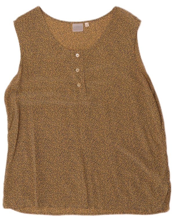 Andrea Mare Blusa sin mangas para mujer UK 46 Large Beige Paisley