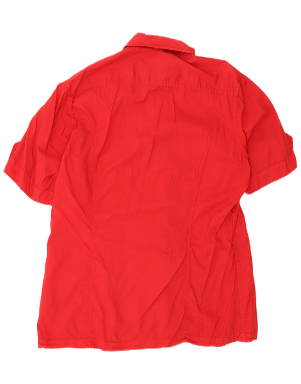 Iceberg Camisa de manga corta para mujer UK 20 2XL Algodón rojo