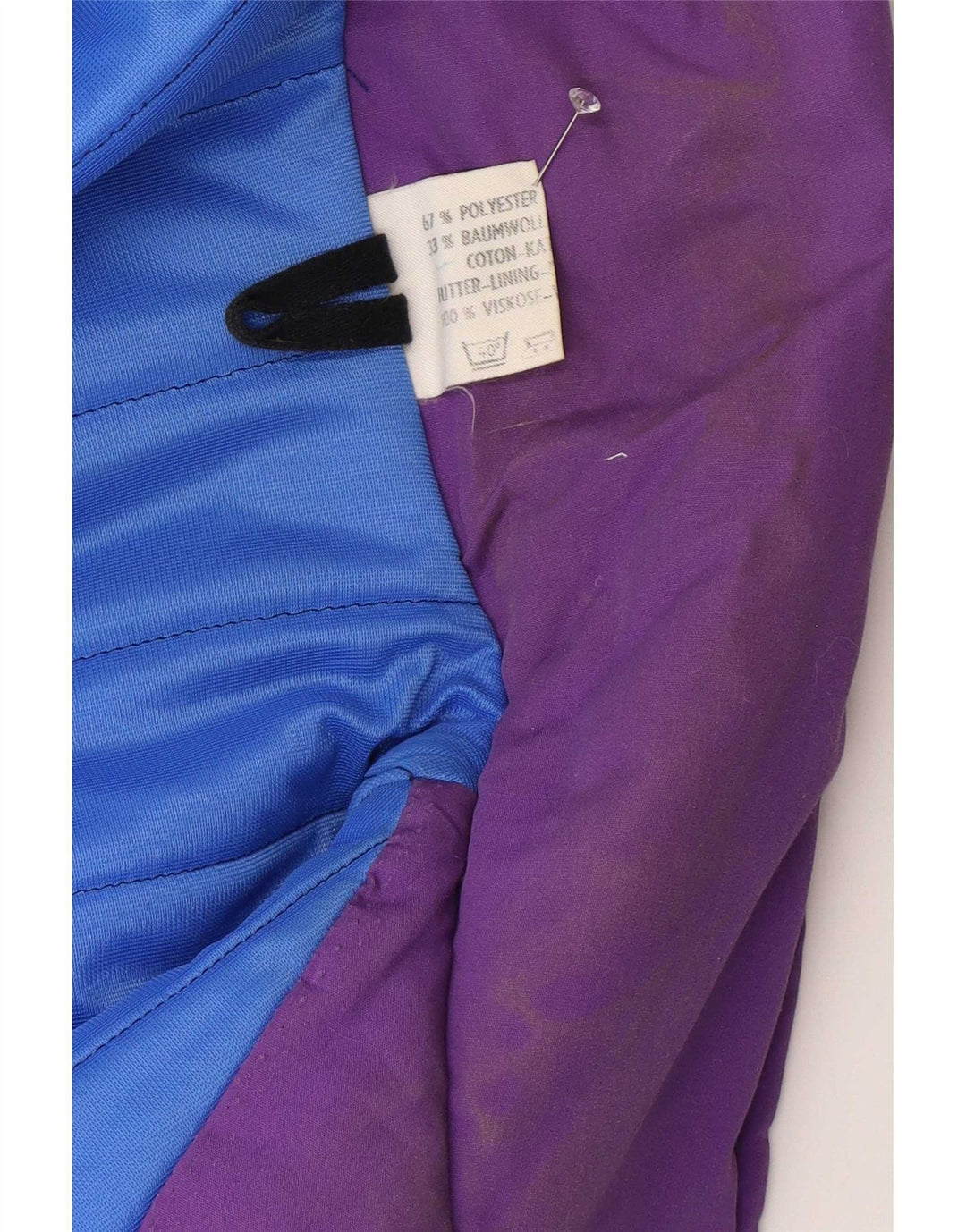 Vintage mujer acolchado abrigo Reino Unido 18 XL poliéster púrpura