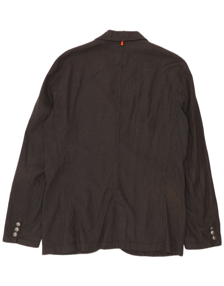 HUGO BOSS Chaqueta tipo blazer de 2 botones para hombre UK 42 XL Gris a rayas