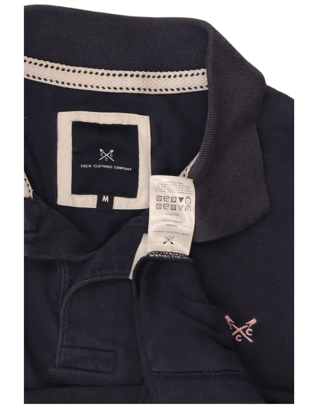 Crew Clothing Polo para hombre Algodón azul marino mediano
