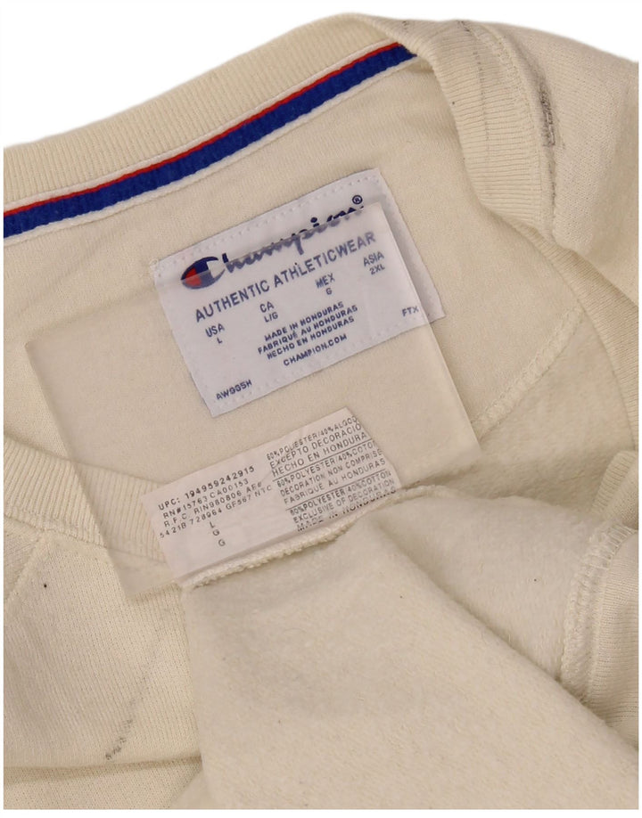 CHAMPION Sudadera con capucha para hombre Jumper Large Off White Poliéster