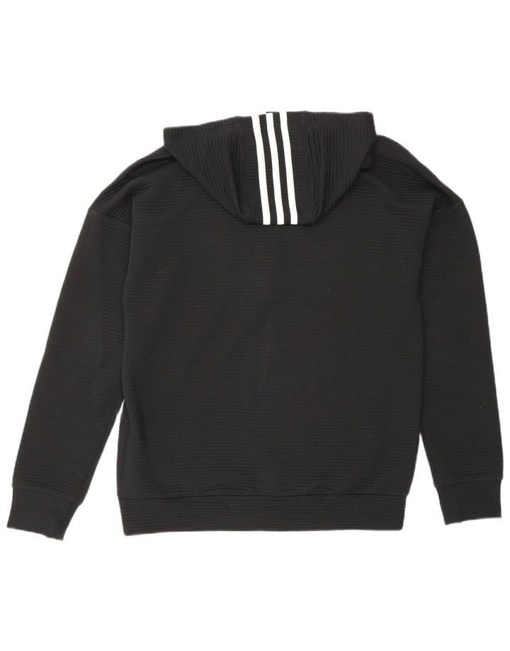 Adidas Sudadera con capucha y cremallera para niños 13-14 años Negro Poliéster